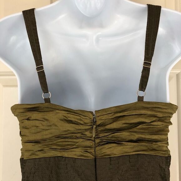 BCBGMAXAZRIA Silk Peridot Simsom Crosstop Cocktail Dress - Picture 12 of 14